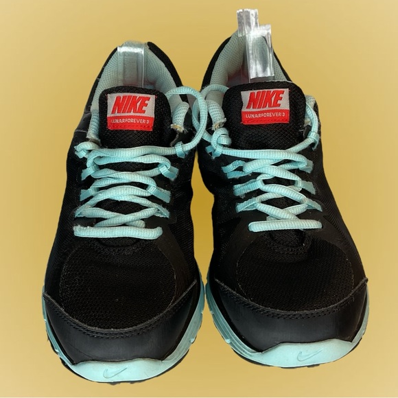 Nike Lunar Forever 3 Women's Size 7 Running Shoes - Black/Teal - Picture 1 of 12